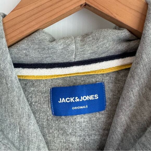 Jack&Jones Originals baby and grey hoodie hooded sweatshirt size medium - Picture 10 of 11